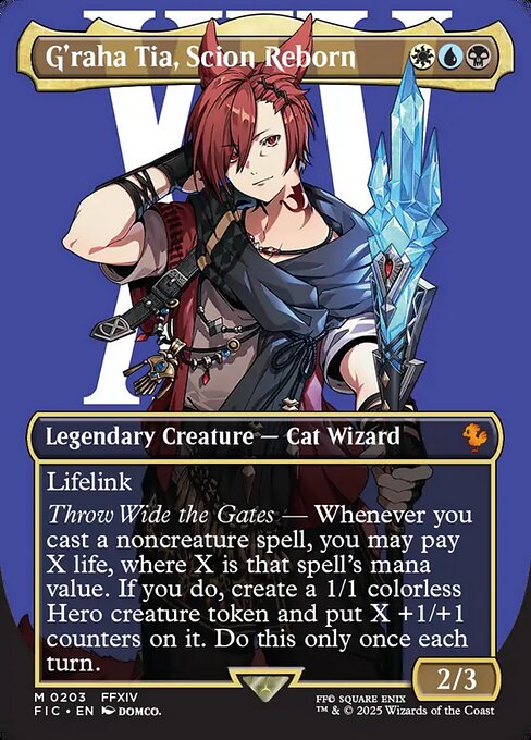 G'raha Tia, Scion Reborn
Alternate Art Qualifier: Borderless